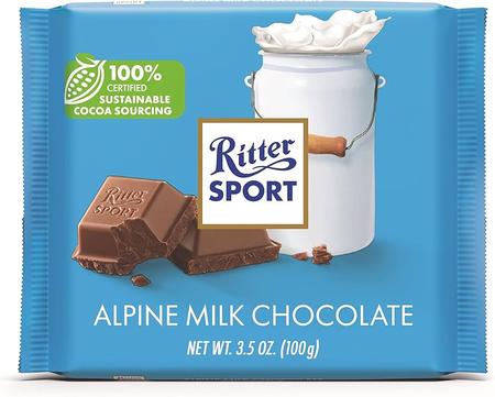 RITTER SPORT ALPINE MILK CHOCOLATE 3.5OZ