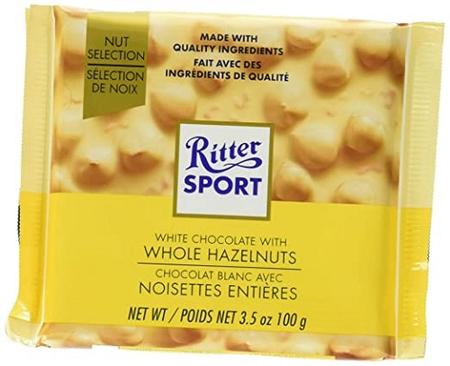 RITTER SPORT WHITE CHOCOLATE HAZELNUTS  