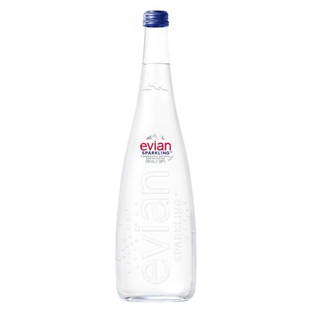 EVIAN SPARKLING WATER GLASS 750ML