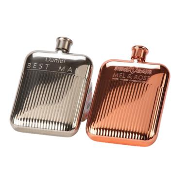 SPEED LINE FLASK COPPER/STAINLESS STEEL 6 OZ (ENGRAVED)