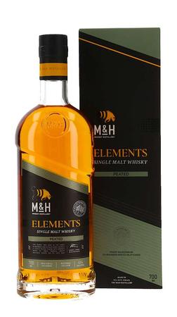 M&H ELEMENTS PEATED SINGLE MALT WHISKY 750ML (KOSHER)