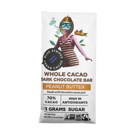 BLUE STRIPE DARK CHOCOLATE PEANUT BUTTER 60G