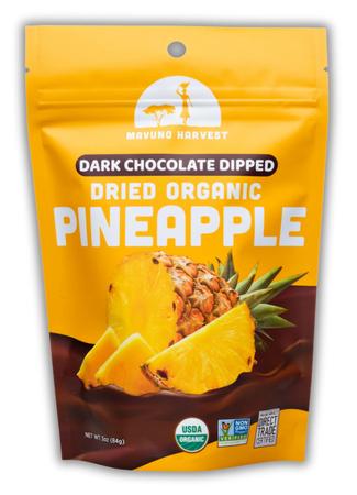 MAVUNO HARVEST DARK CHOCOLATE DRIED PINEAPPLE 3 OZ