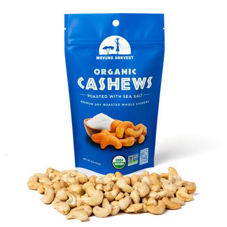 MAVUNO ORGANIC ROASTED CASHEWS W/ SEA SALT 2 OZ