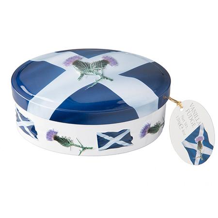 GARDINERS SALTIRE VANILLA FUDGE TIN 120G