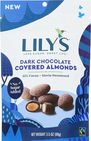 LILY`S DARK CHOCOLATE COVERED ALMONDS 3.5 OZ