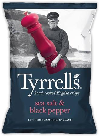 TYRRELL`S SEA SALT & BLACK PEPPER POTATO CHIPS 150G