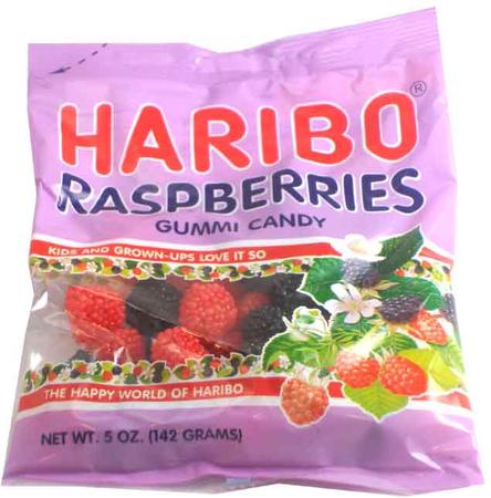 HARIBO RASPBERRIES GUMMY CANDY 5 OZ BAG