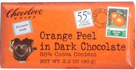 CHOCOLOVE ORANGE PEEL IN DARK CHOCOLATE