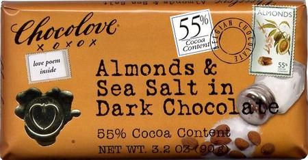 CHOCOLOVE ALMONDS SEASALT DARK CHOCOLATE