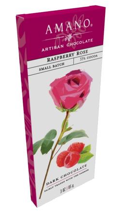 AMANO DARK CHOCOLATE RASPBERRY ROSE BAR 